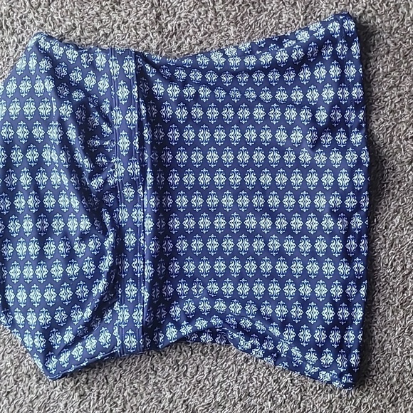 Athleta blue pattern halter top lined tankini top swim size 34D/DD - Picture 2 of 10